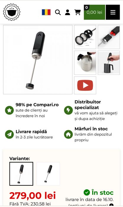 Subminimal NanoFoamer V2 - spumant de lapte