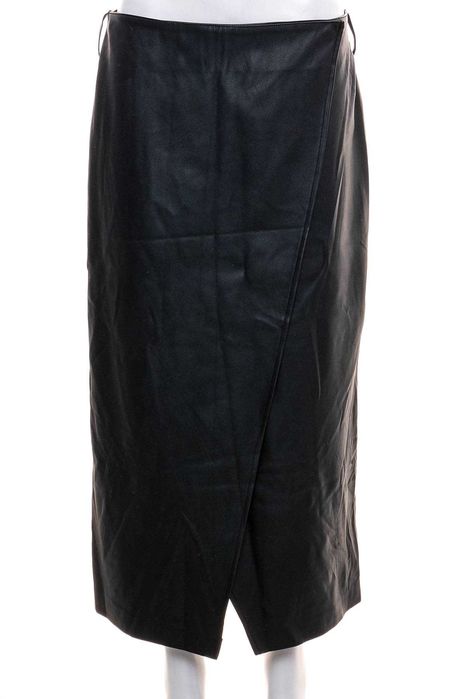 Нова дълга права черна кожена пола "Reserved", номер 40, размер "М"