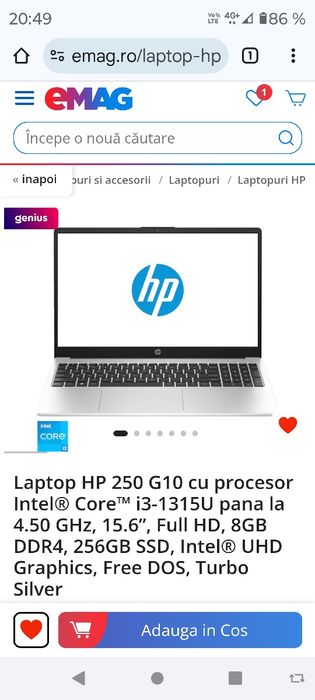 Vând Laptop HP in stare ca  și nou