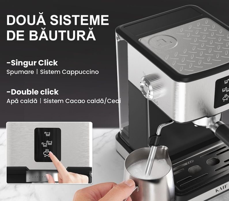 Espressor manual 3 in 1, Capsule/cafea macinata/pad cafea