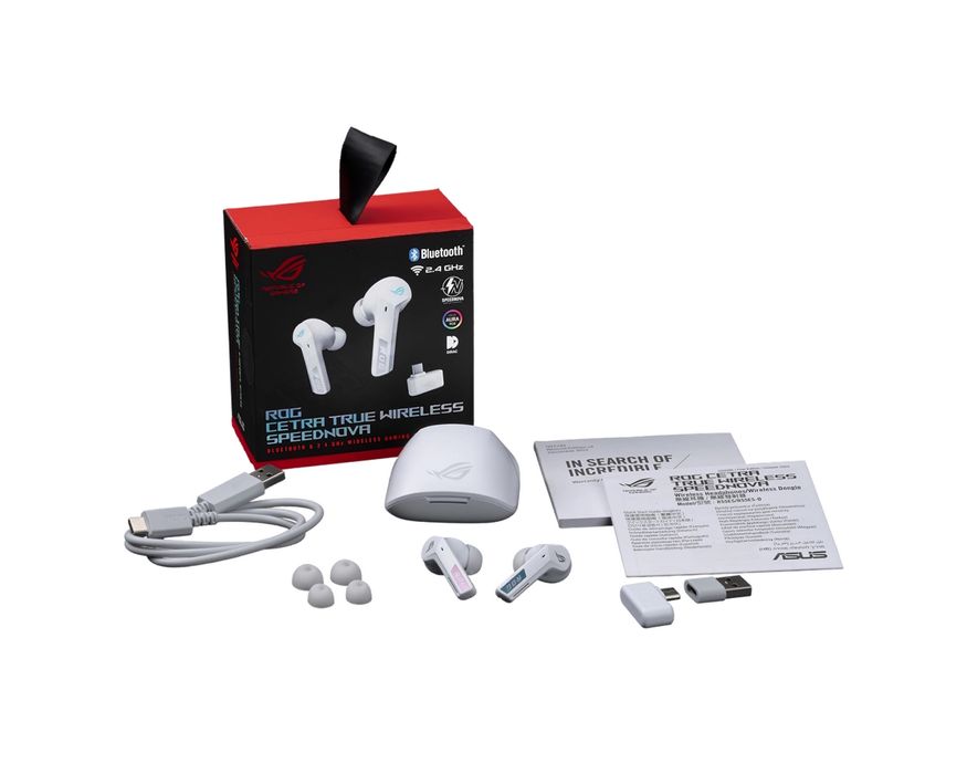 Слушалки ASUS ROG Cetra SpeedNova True Wireless, бели