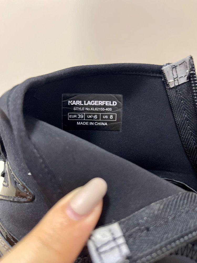 Karl Lagerfeld pantofi sport high-top din piele
