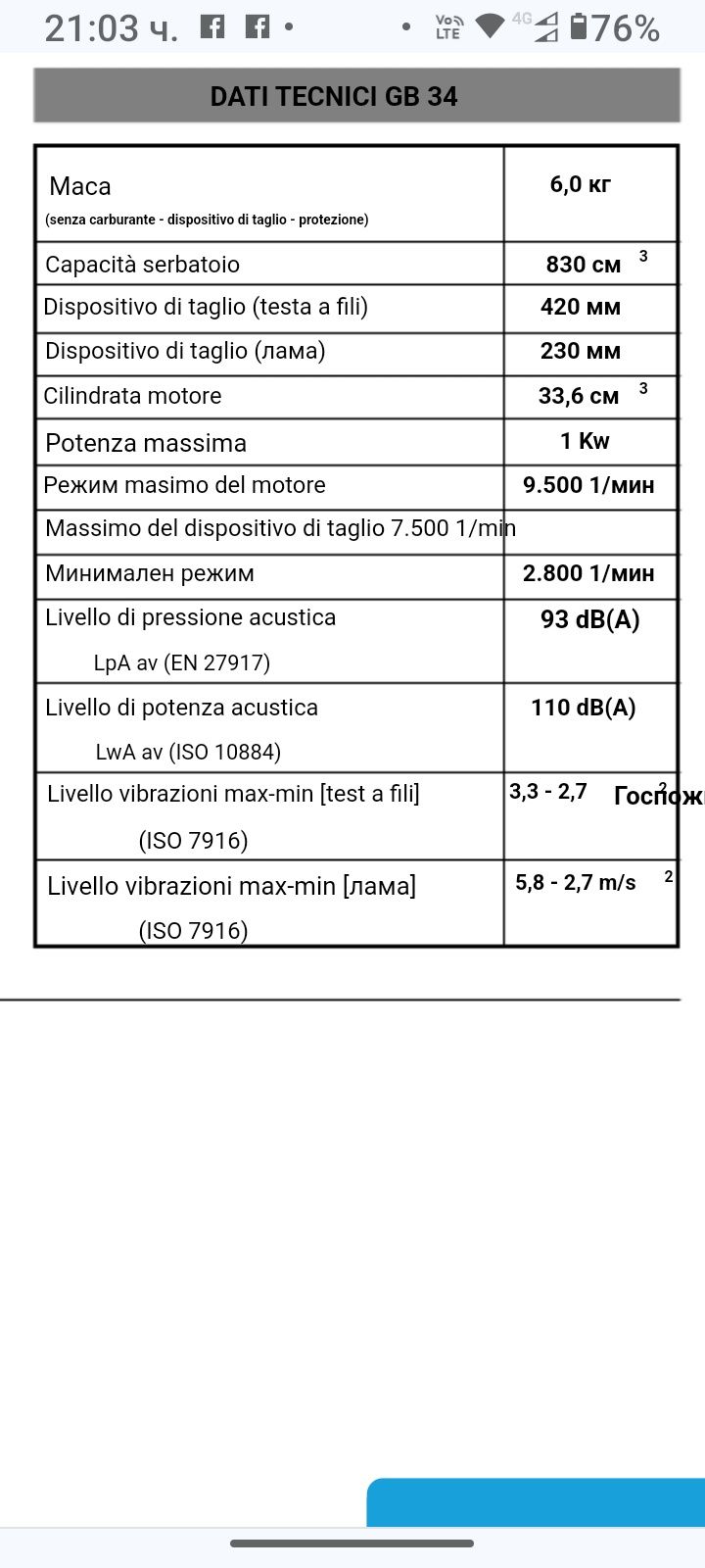 Италиански тример за трева