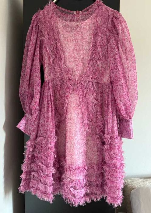 Vand rochie roz cu print floral, marime S