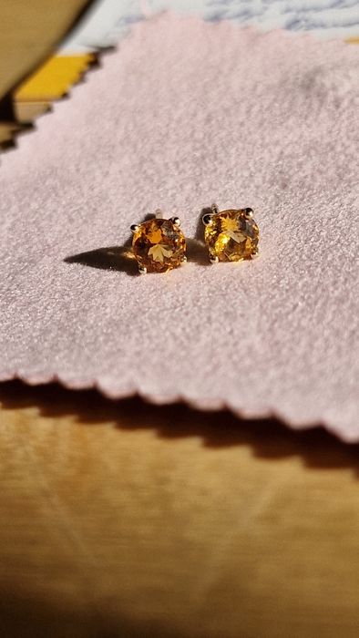 Cercei aur 14k cu citrin natural
