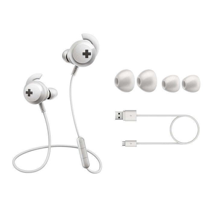 Casti Audio In-Ear Philips, SHB4305WT/00, Bluetooth,  Alb