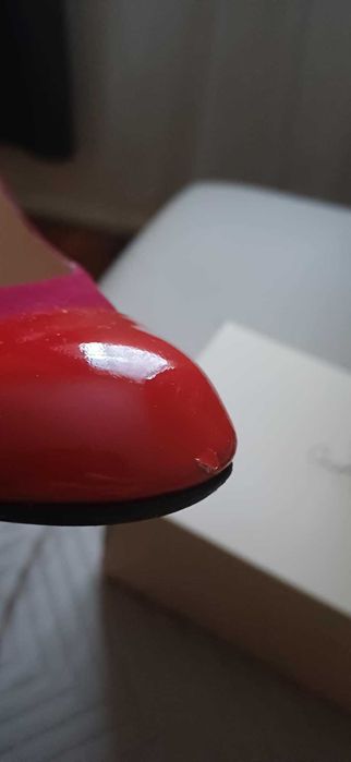 Червени обувки от естествен велур и кожа Christian Berg