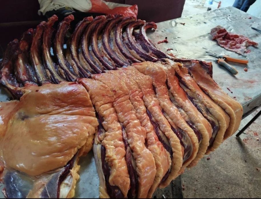 Разделка мясо, ет бұзу,  ет бузу, қасапшы, распил мясо