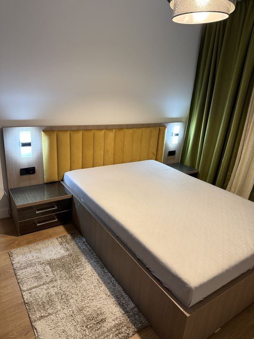 Pat Dormitor Elegant | 2 noptiere + Somiera + Saltea