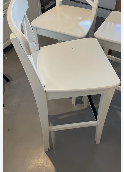 INGOLF Scaun bar cu spătar, alb, 74 cm IKEA