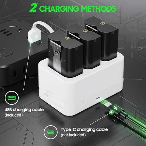 Нови 3 батерии и цифрово зарядно за Ring Doorbell 2/3/4 Spotlight Cam