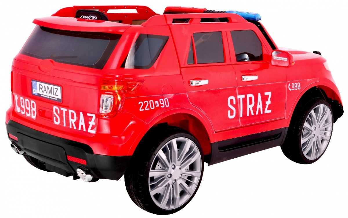 Детска Акумулаторен Джип Fire/Police, 90W, 12V/7Ah, R/C 2.4, EVA гуми