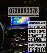 Activare Carplay BMW, update harti BMW, codari bmw, video in mișcare