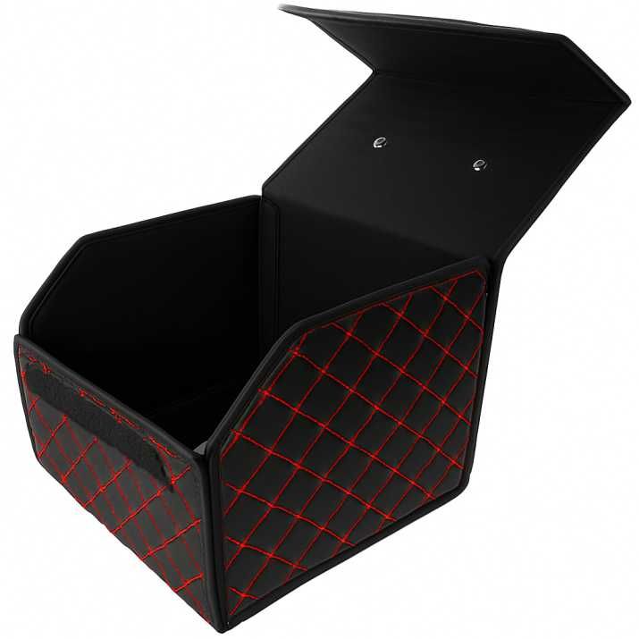Черно с червено органайзер за багажник кутия за съхранение 40x30x30 см