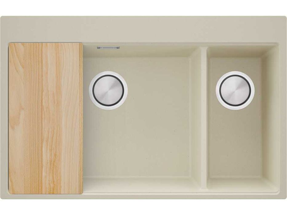 БЕжава кухненска гранитна мивка Осло 80 Duo Top 780x500 мм