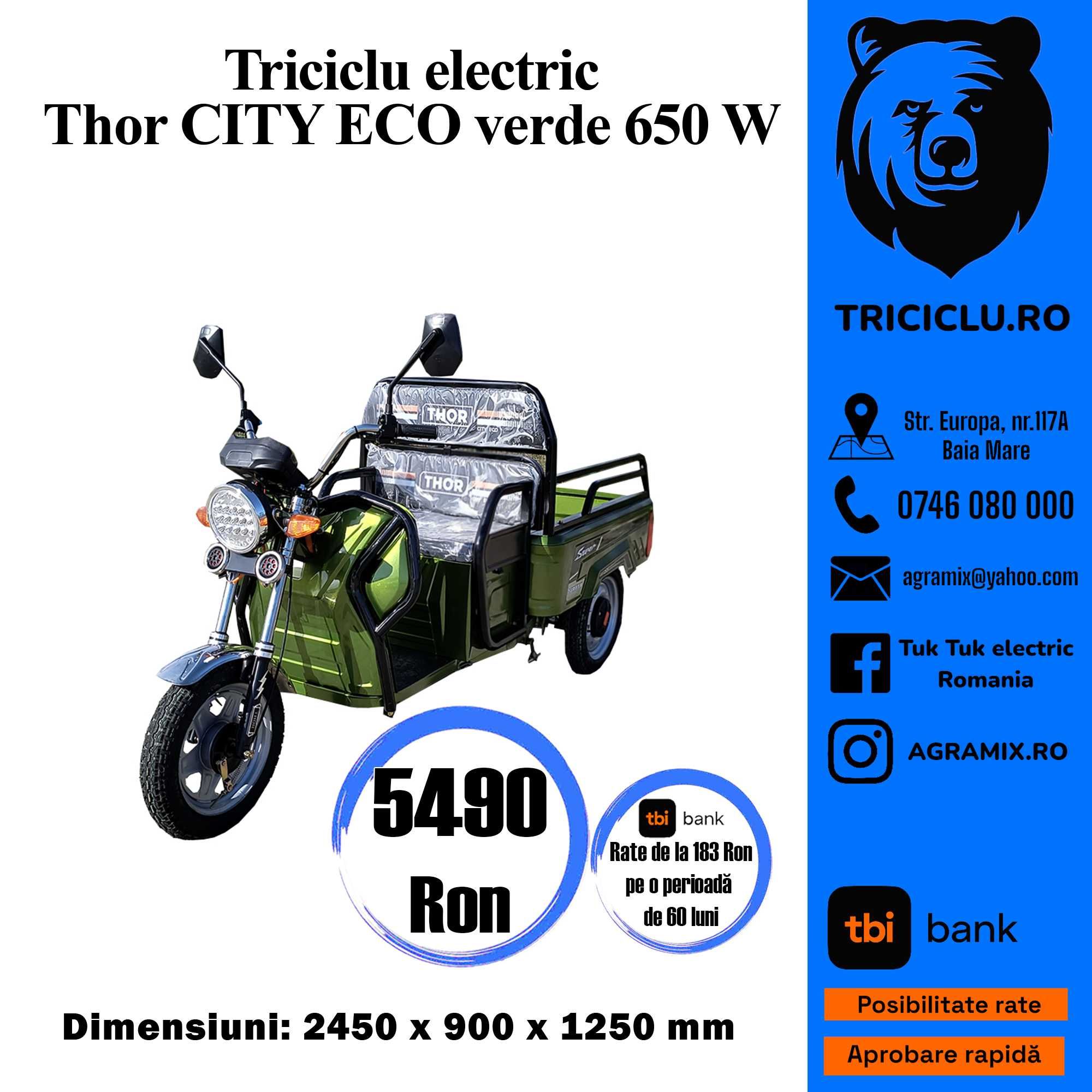 Triciclu electric Thor CITY-ECO rosu,verde,turcoaz, albastru Agramix