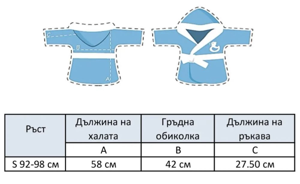 НОВ бебешки халат 92-98 размер