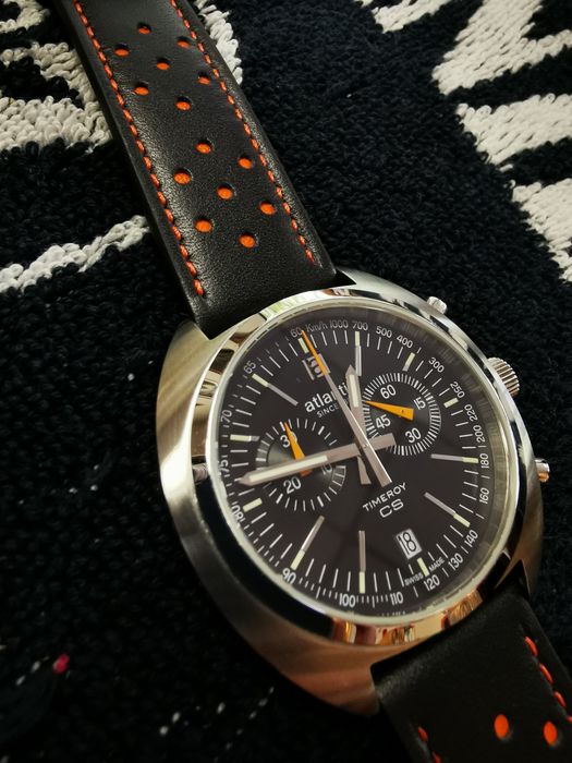 Atlantic timeroy chronograph quartz swiss watch