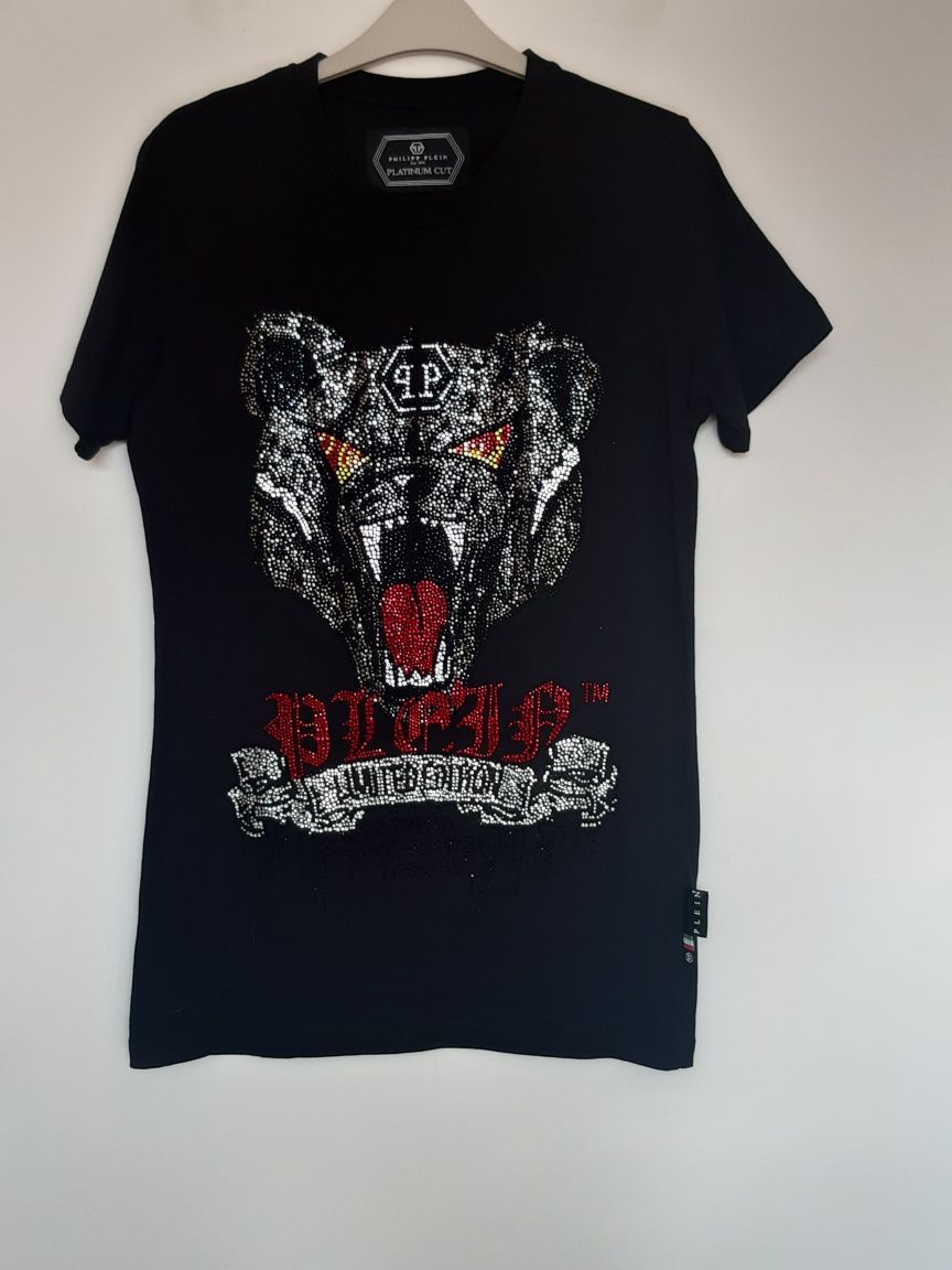 Черна и бяла мъжка тениска Philipp Plein