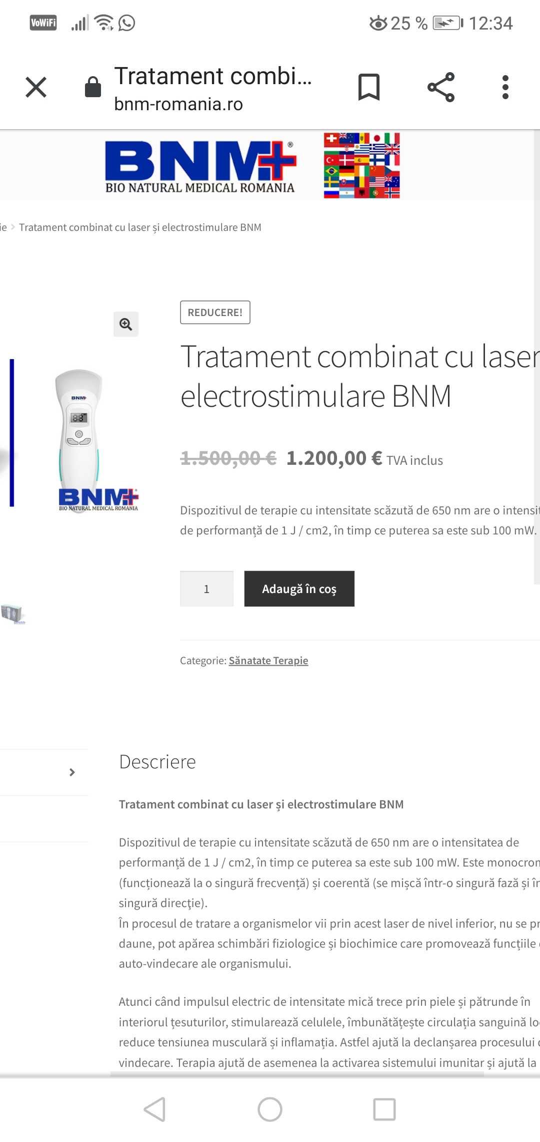 Laser electrostimulare BNM