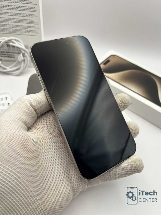 iPhone 15 Pro, 256GB, Natural, 100% батерия, ОТЛИЧЕН, 1г. ГАРАНЦИЯ