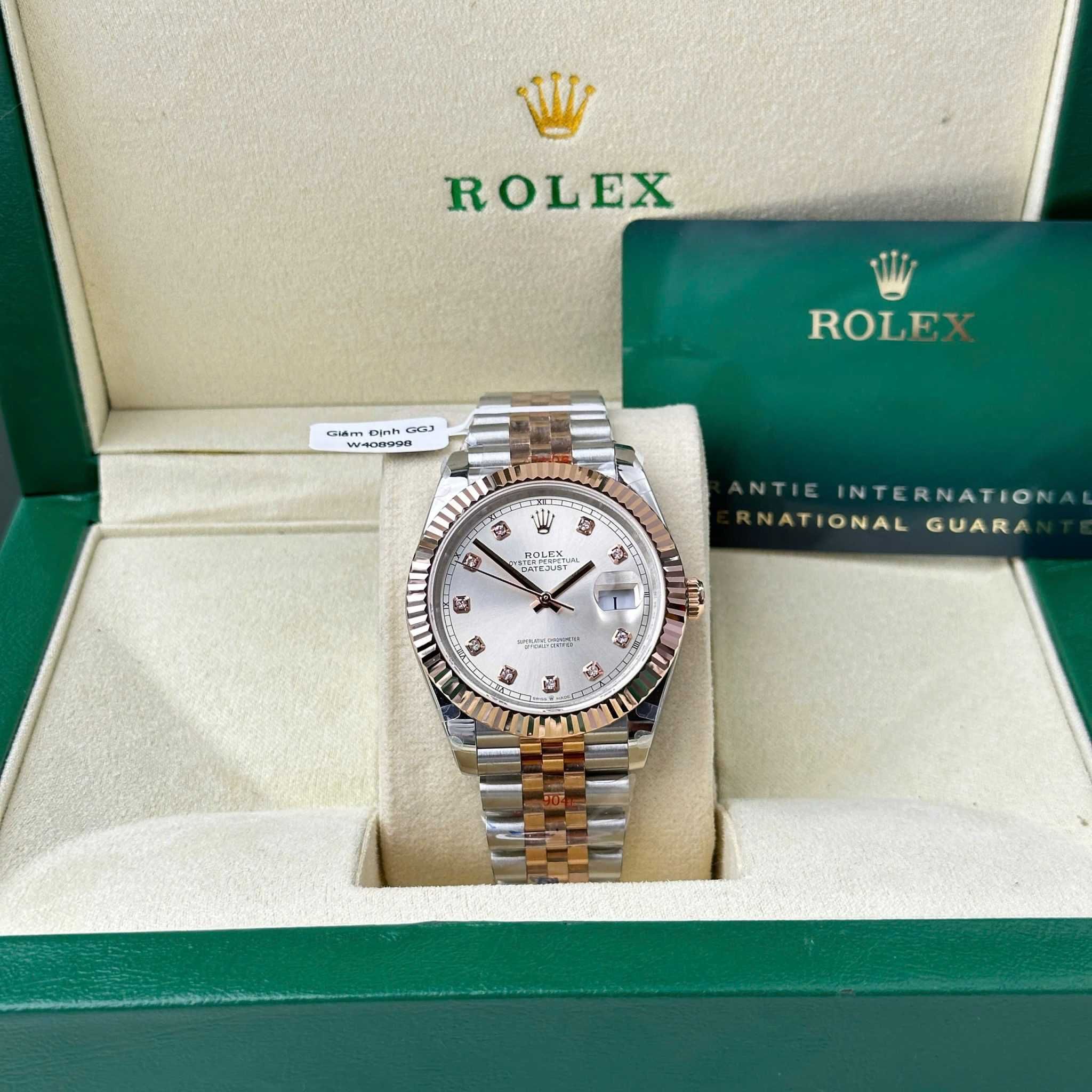 Rolex Datejust 41mm сребро розово злато