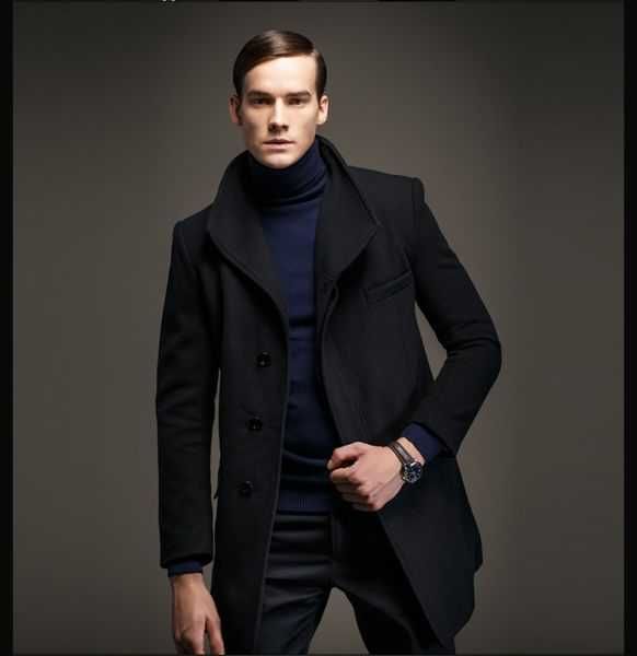 Palton slim 52 XL de lux Atelier Torino model Corporate lana navy