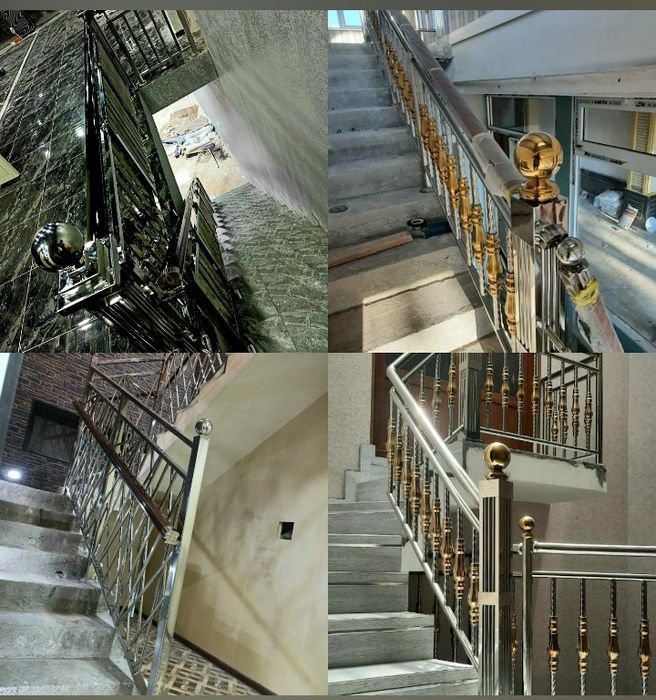 Нержавейка из черного из стекло изготавлям перила и навесы