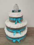 Tort cadou din scutece pt nou nascut Plocon Bine ai venit Babyshower