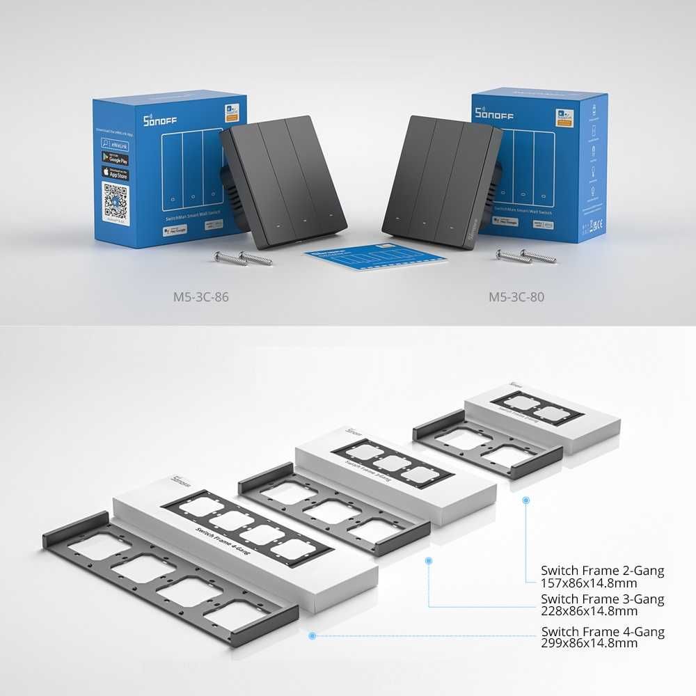 SONOFF SwitchMan Frame – монтажна рамка за инсталация M5-80