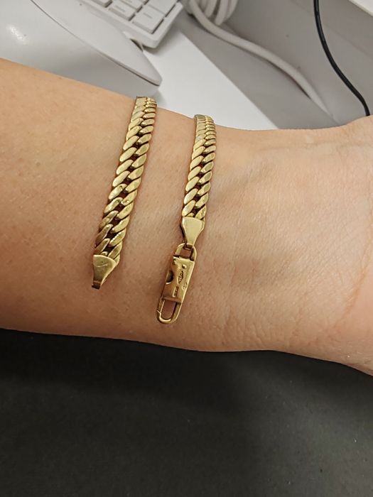 2 brățări cuban Italia Aur 18k Gr 7,46 Gr 7,15 cod unic 823, 824