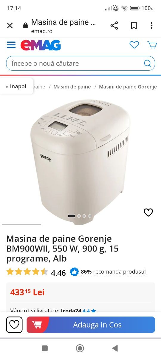 Mașina de făcut pâine Gorenje