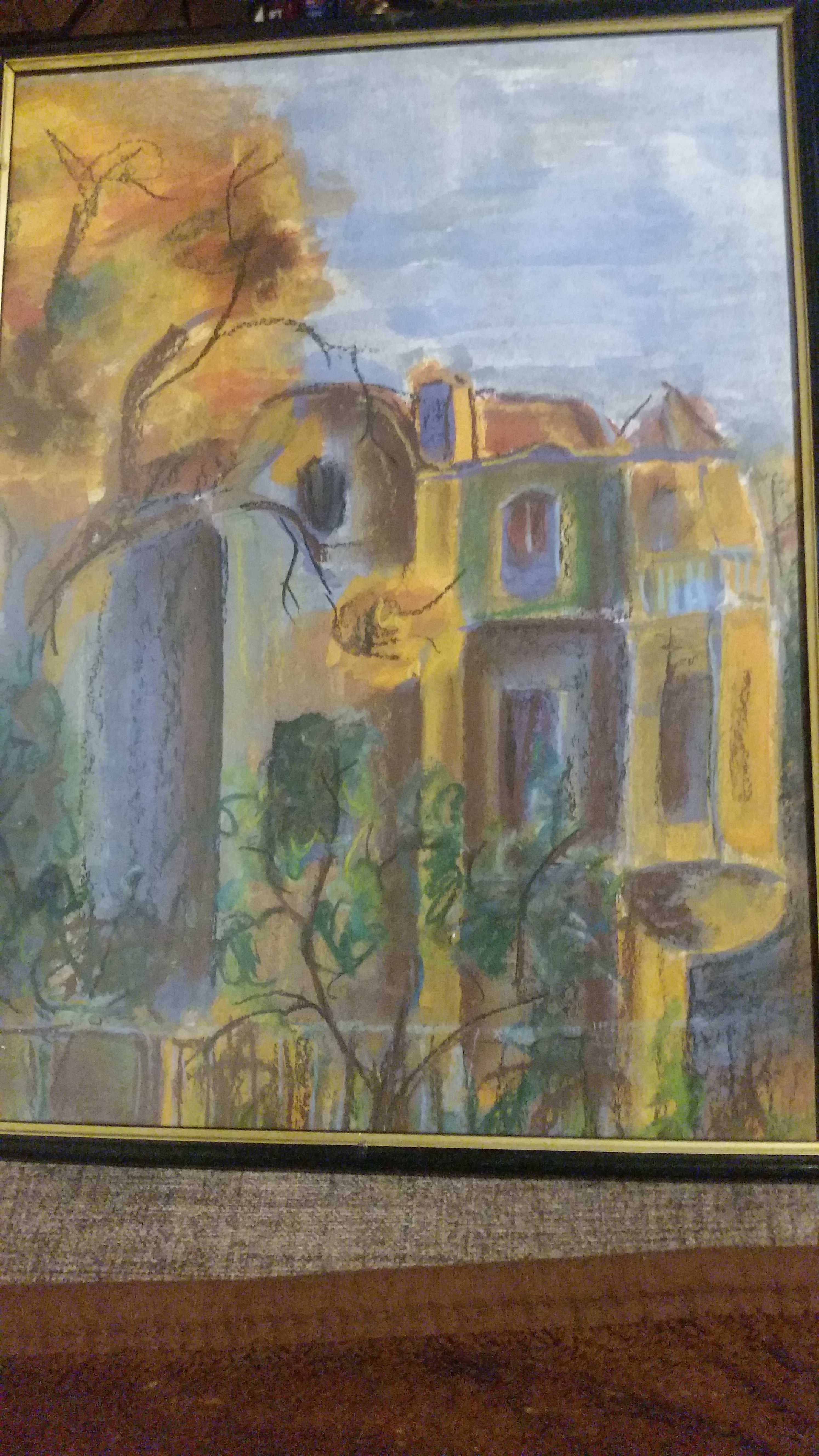 Картина, рисувана с акрилни бои. В хубава рамка със стъкло отпред.