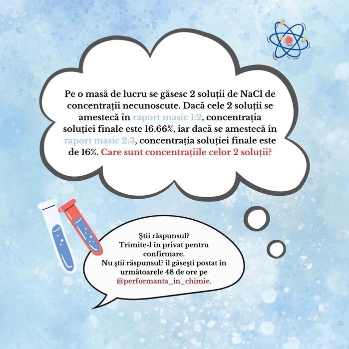 Meditații la Chimie - Olimpiade, Concursuri și Admitere - 150ron/2 ore