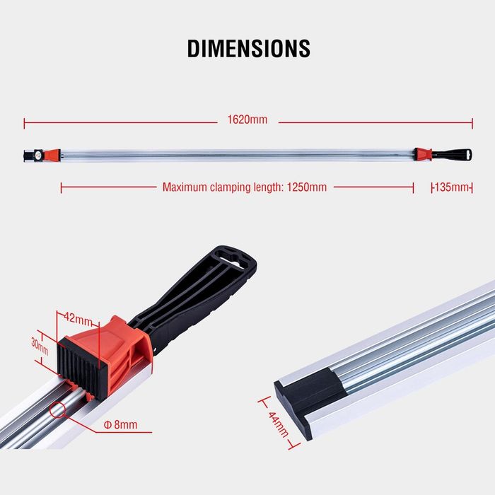 Водещ линеал стяга за право рязане с циркуляр