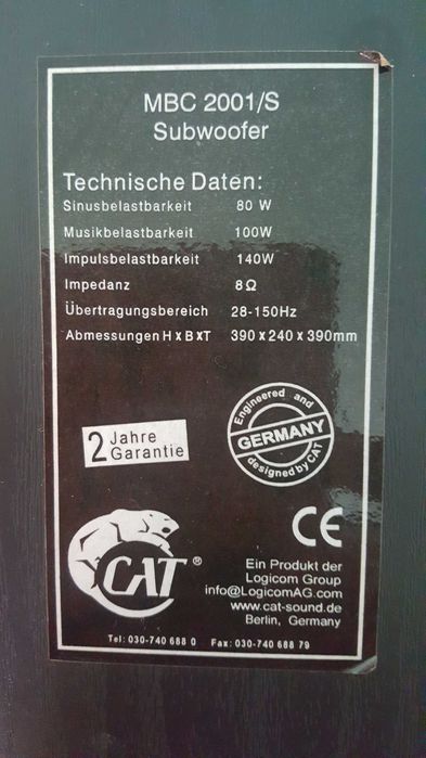 Vând boxă CAT 100W  8 Ohm, set boxe Logitech şi un set de 2 difuzoare