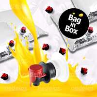 Pungi Bag-in-Box 5l metalizate sau transparente pentru suc de mere/vin