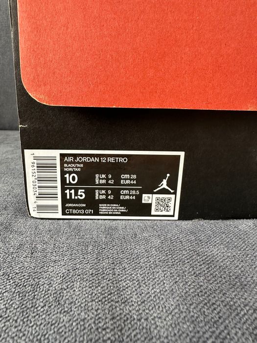 Jordan 12 Retro black taxi