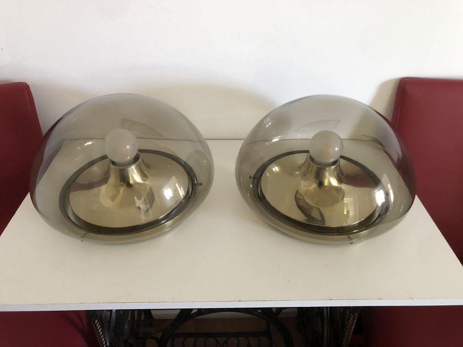 Lampa de perete geam fumuriu Limburg space vintage