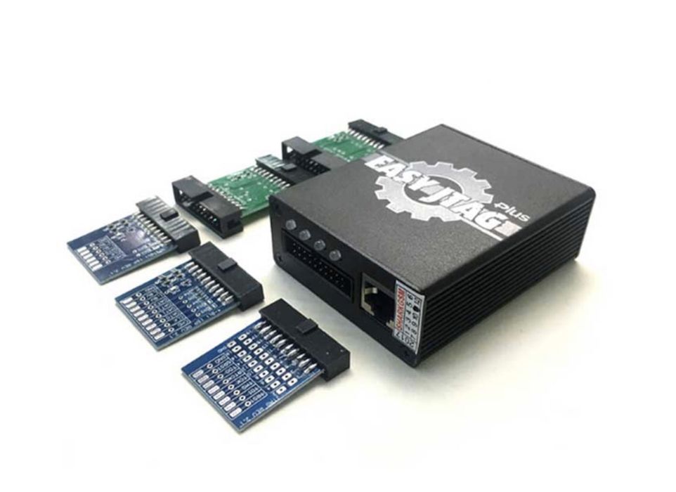 Programator EASY-JTAG Plus cu adaptoare perfect functional, original