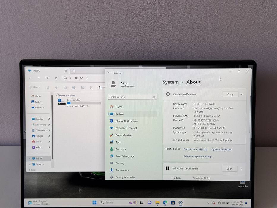 13.4’FHD+IPS Touch/i7-1280P/Dell XPS 9320/32GB LPDDR5 5200Mhz/512GB