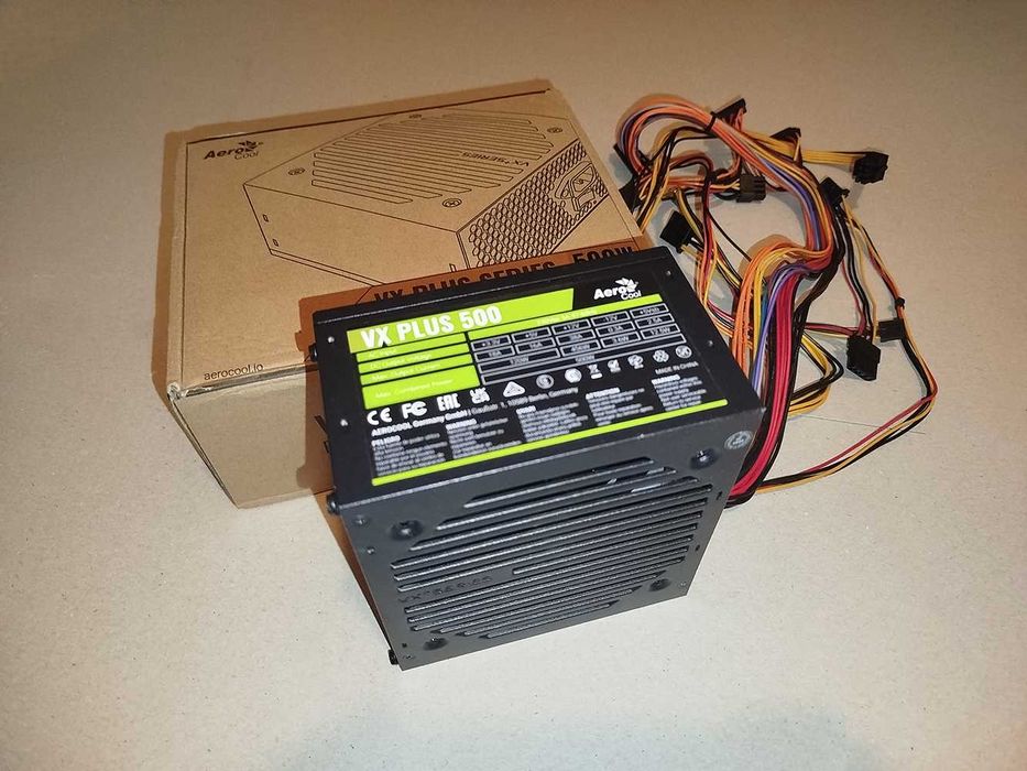 Блок питания 2023 года 500W AeroCool 4+4 pin 6 и 8 pin на видеокарту
