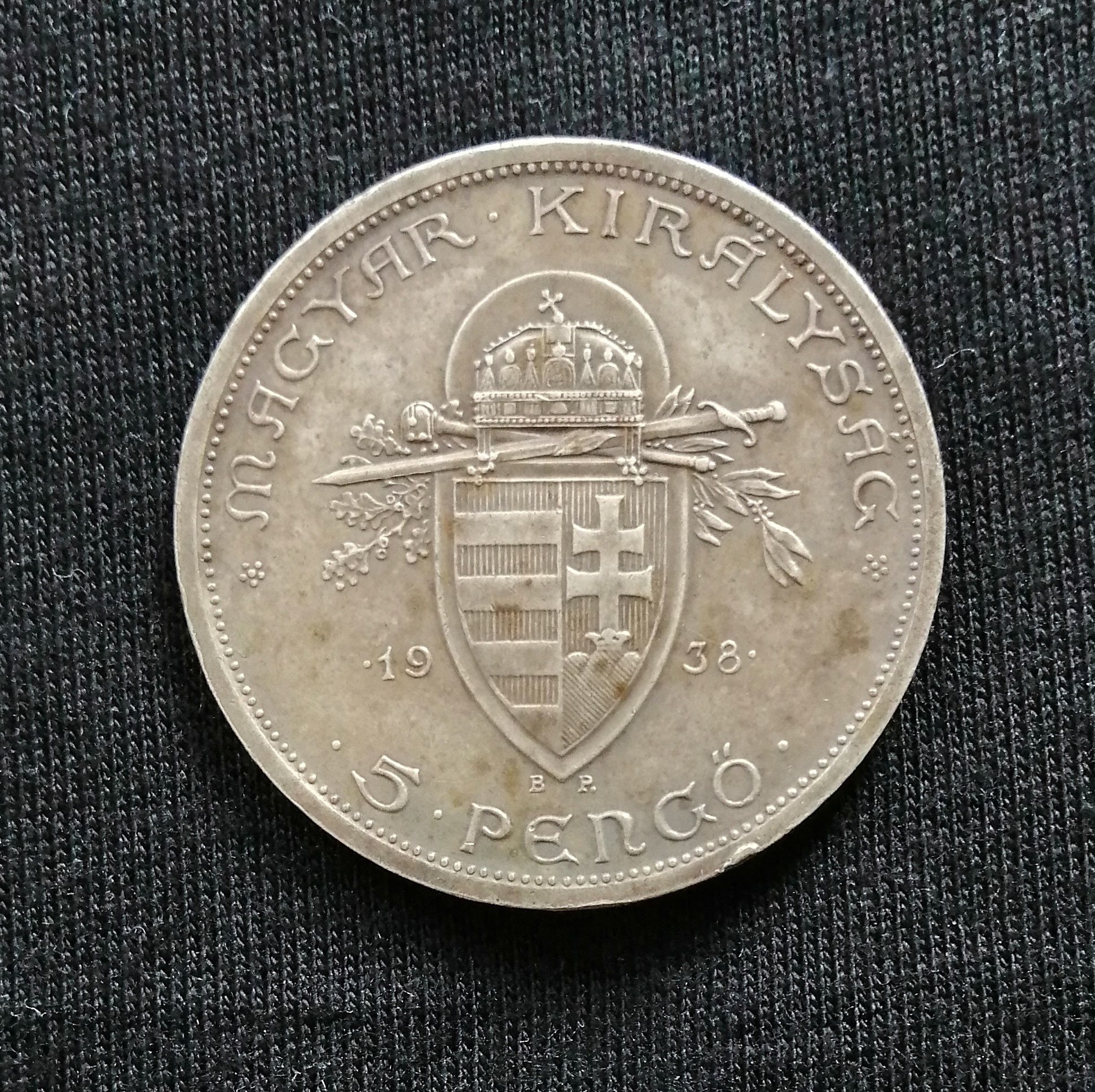 Moneda argint 5 Pengo 1938