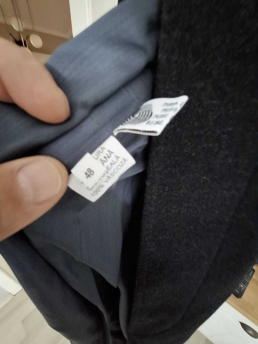 Palton lung barbati, marime 48 100% Lana, NOU