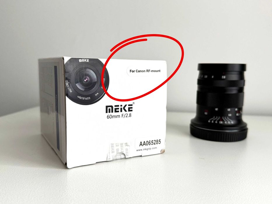 Obiectiv Macro 1:1 - Meike 60mm F2.8 - compatibil Canon RF – nou