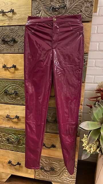 Кожен лачен панталон YSL*S model