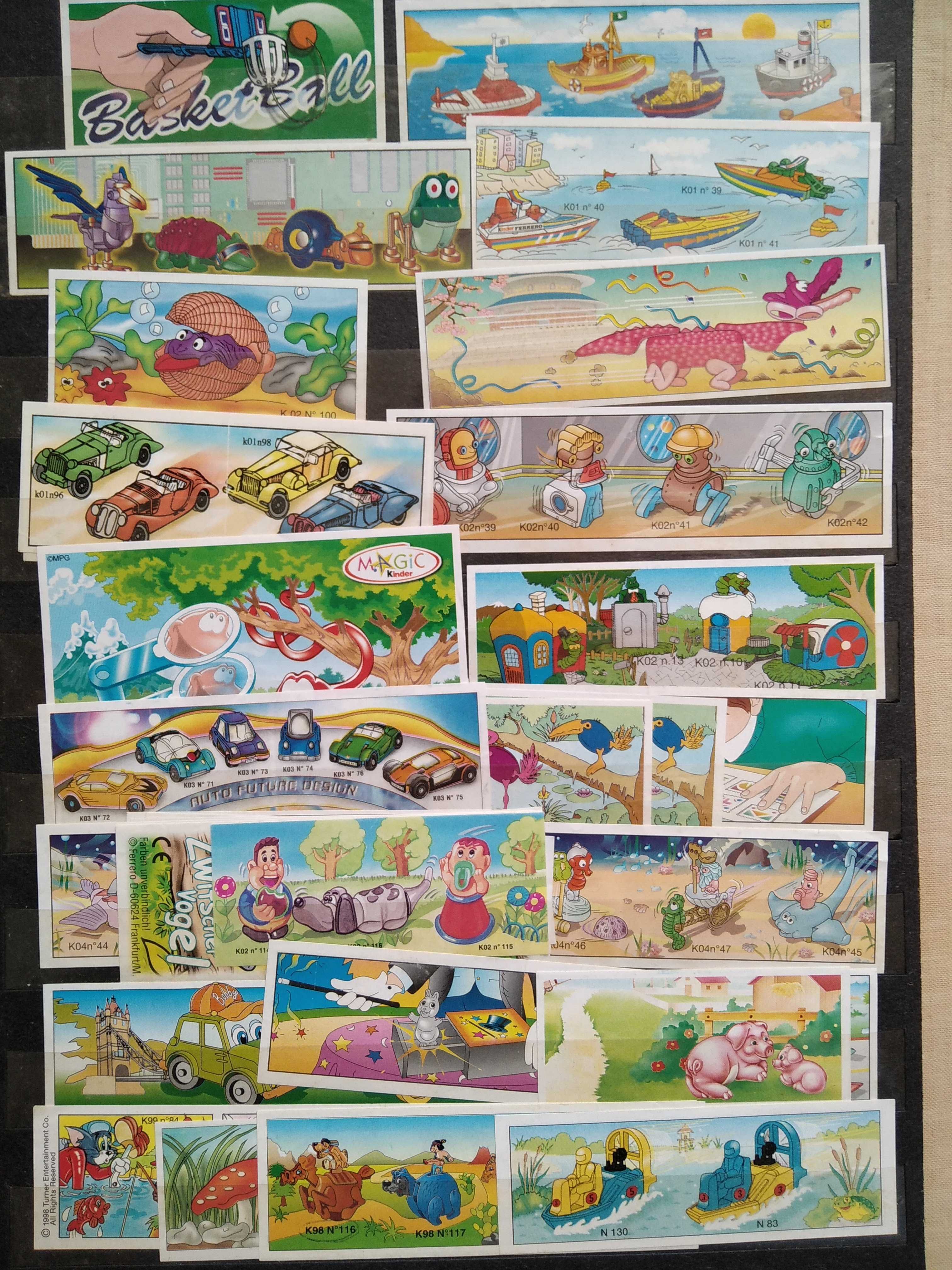 Листовки / листчета от играчки от шоколадови яйца Киндер Kinder и др.