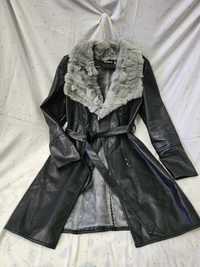 Кожаный пальто размер XXL