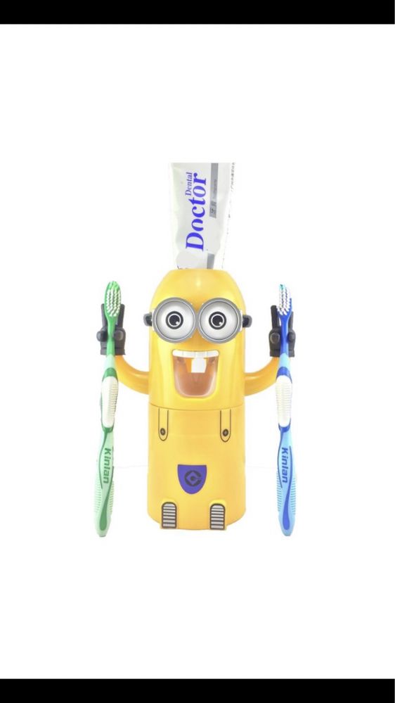 Suport Minioni de periute cu dozator pasta de dinti integrat