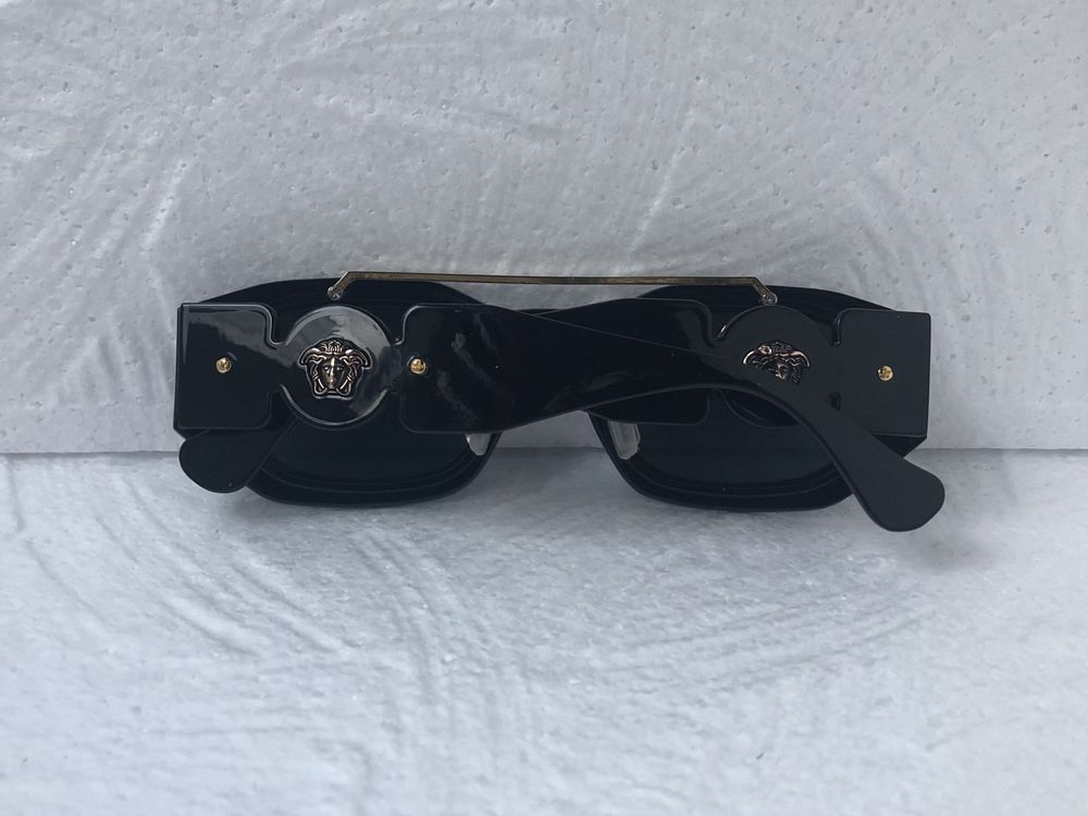Versace Дамски слънчеви очила правоъгълни квадратни черни бели  VE 012